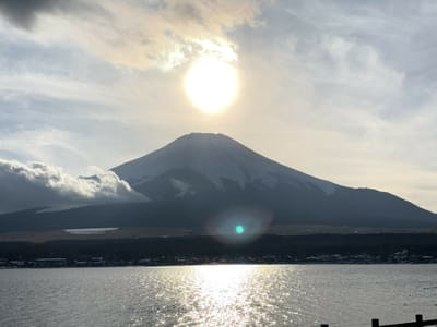 冬空の西陽が富士山に❣️