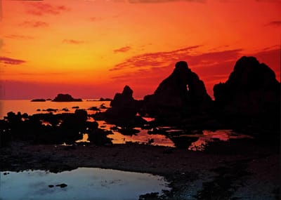 七浦海岸の日没