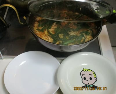 中華鍋で作ったキムチ鍋