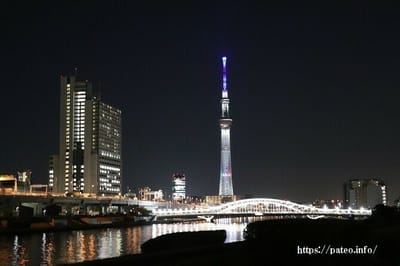 輝く！東京スカイツリーと白髭橋