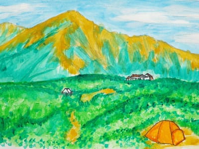 鷲羽岳の懐・三俣山荘のテント場