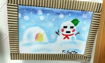 『あけおめ2023　ソフトパステルで描いた雪だるま』