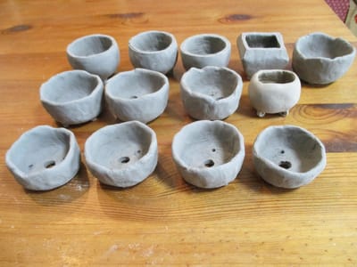 ミニ盆栽鉢作陶（釜入れ前）10