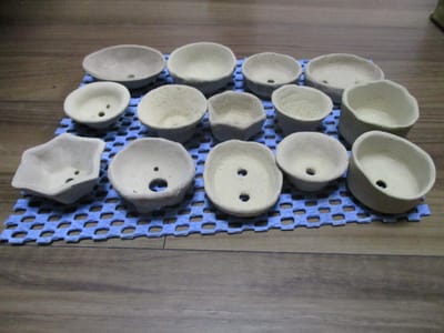 ミニ盆栽鉢作陶（釜入れ前）14