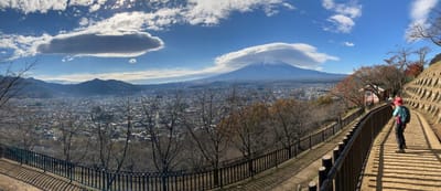 道志山塊から富士山　スマホ　パノラマ撮影