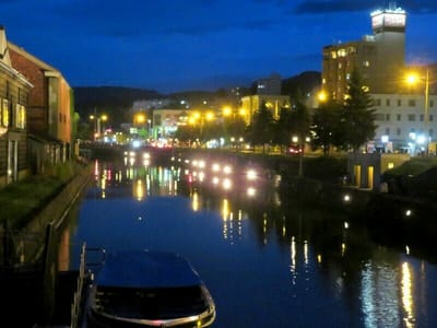 「夜の小樽運河」