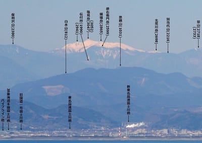 塩見岳遠望ーー伊豆半島 井田～大瀬崎間から