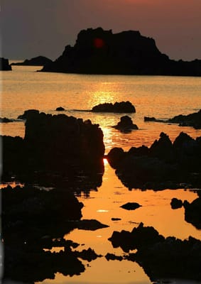 日本海の日没光景