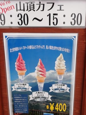 「ソフトクリーム」3種類　　　入笠山周辺ハイキング    (富士見パノラマリゾート③)     2021年6月18日