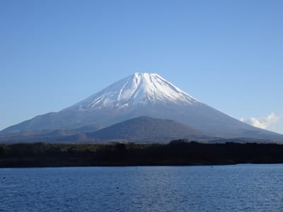 2017年お正月の富士山、本栖湖にて