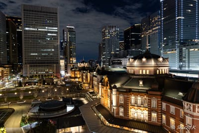 東京駅のライトアップ(結婚式の前撮り）