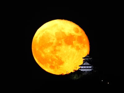 岐阜城と満月（１）