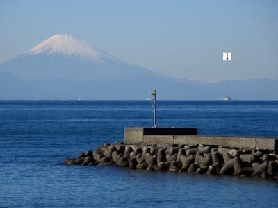(ノ°ο°)ノ わぁ　うちの前からも富士山の右に白根三山が見えてます