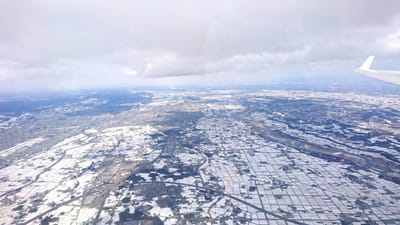雪の関東平野（グライダーから撮影）