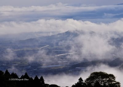 大和三山は雲の中
