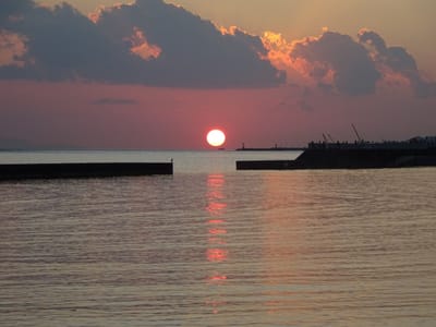 今日の夕陽　大蔵海岸　（10月２日）