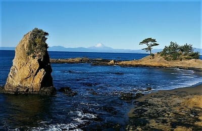 【神奈川県】　冬の絶景・風物詩4選 　　相模湾にそびえる立石の美しい景色　◆大観山からの"富士山"の眺め