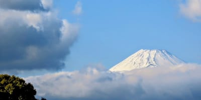 富士山に雨雲接近