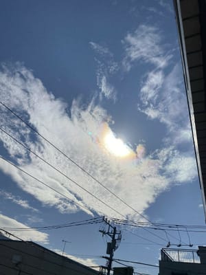 彩雲と花粉光輪
