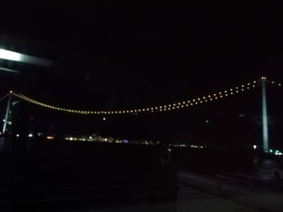 「夜の関門橋」羽田空港→福岡空港→関門橋   (福岡大分県ツアー１日目)   2023年12月7日