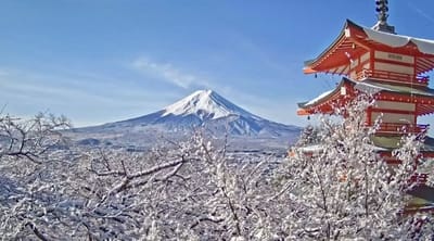 新雪の朝富士🗻