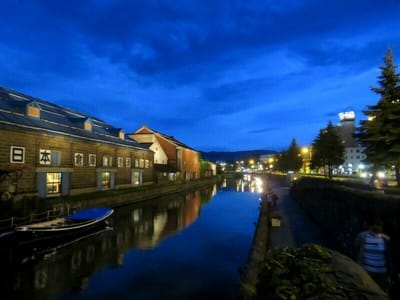 「夜の小樽運河」