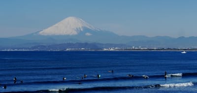 "県立湘南海岸公園"から見た "冬の富士山"