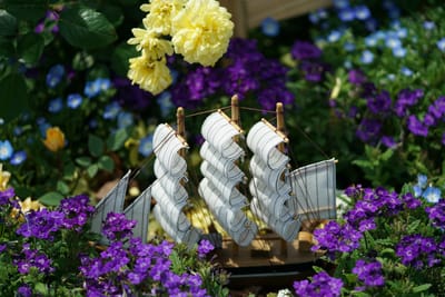 花壇の帆船