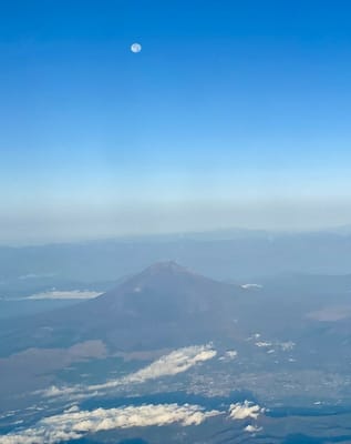 朝の富士山＆月