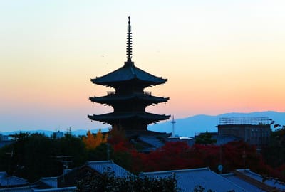 八坂夕景～京の二つの塔