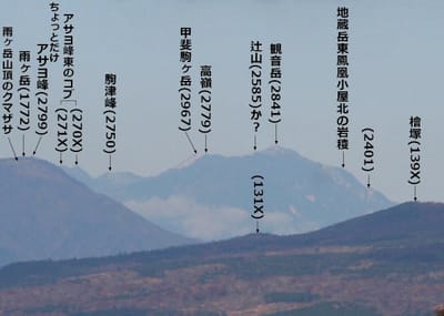 愛鷹山から甲斐駒が見える。