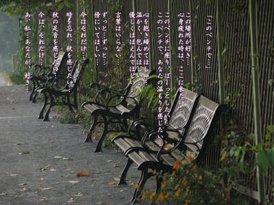 コラボ写真詩　「このベンチで…」