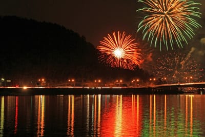 河口湖の花火