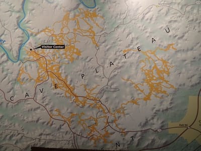マンモスケイブNPの洞窟地図
