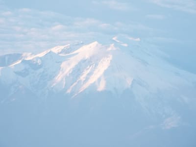 飛行機からの富士山頂