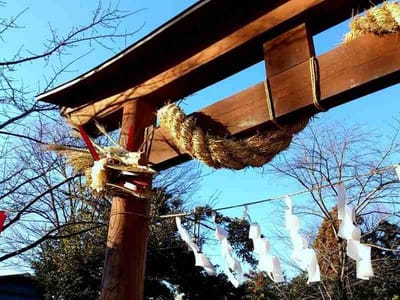 野老沢・熊野神社の鳥居・・・・！