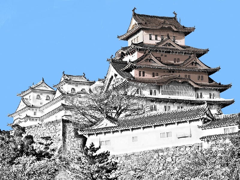 大人の塗り絵で世界遺産「姫路城」を塗りました。 トムさんの日記 | 趣味人倶楽部（しゅみーとくらぶ）